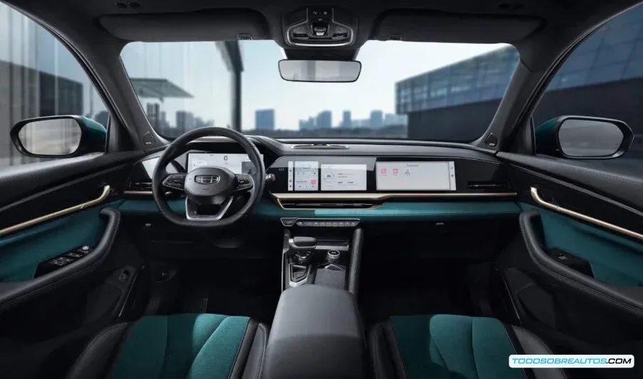 Imagen del tablero o de la palanca de cambios del Geely Monjaro 2025.