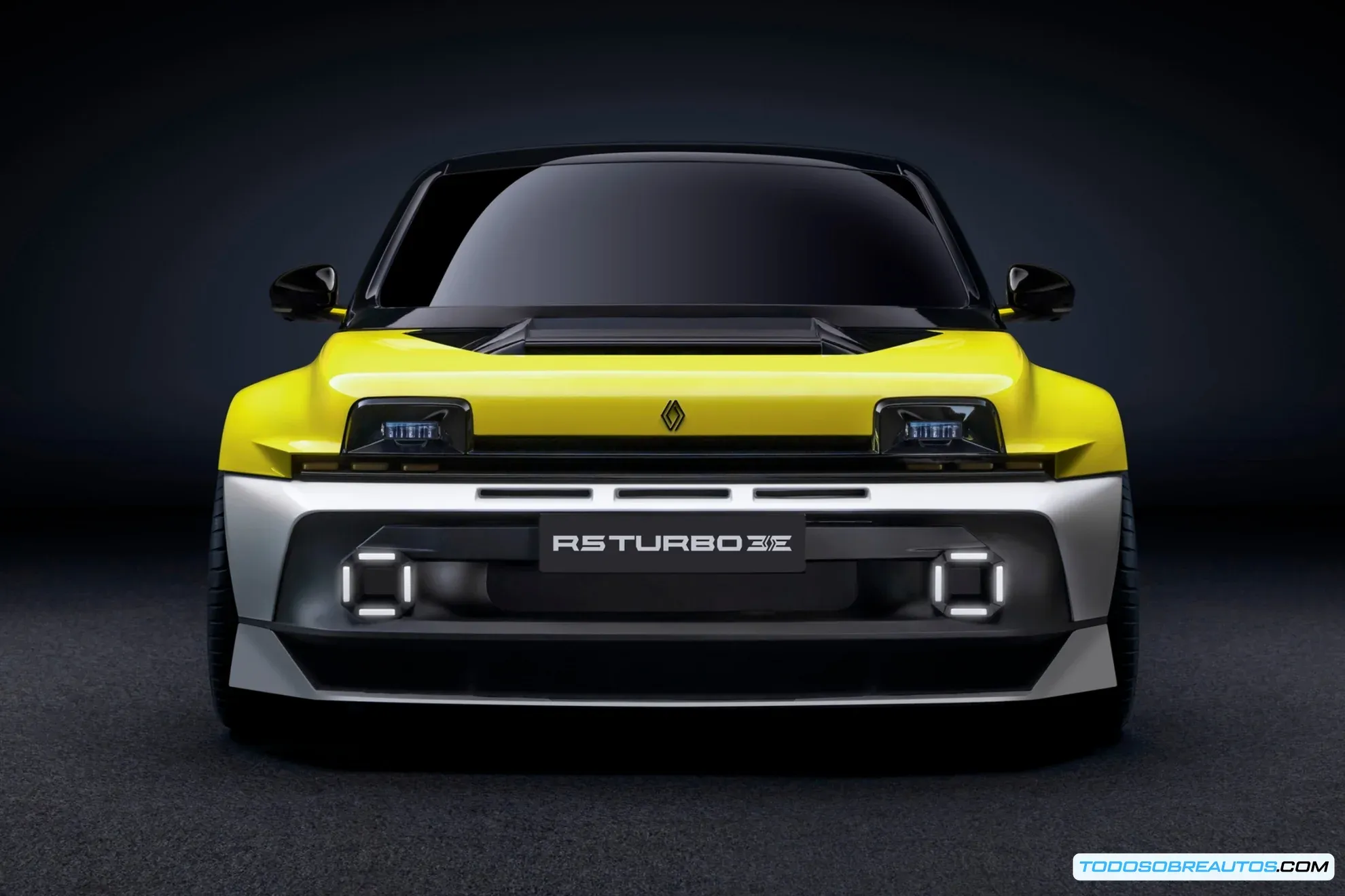 Detalle del interior o del sistema de propulsión eléctrica del Renault 5 Turbo 3E.