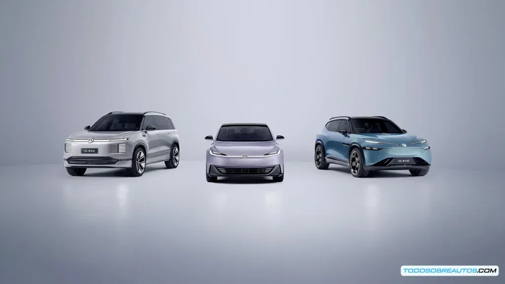 Imagen de un coche eléctrico con extensor de autonomía o un mapa mostrando la importancia del mercado chino para la estrategia de Volkswagen.