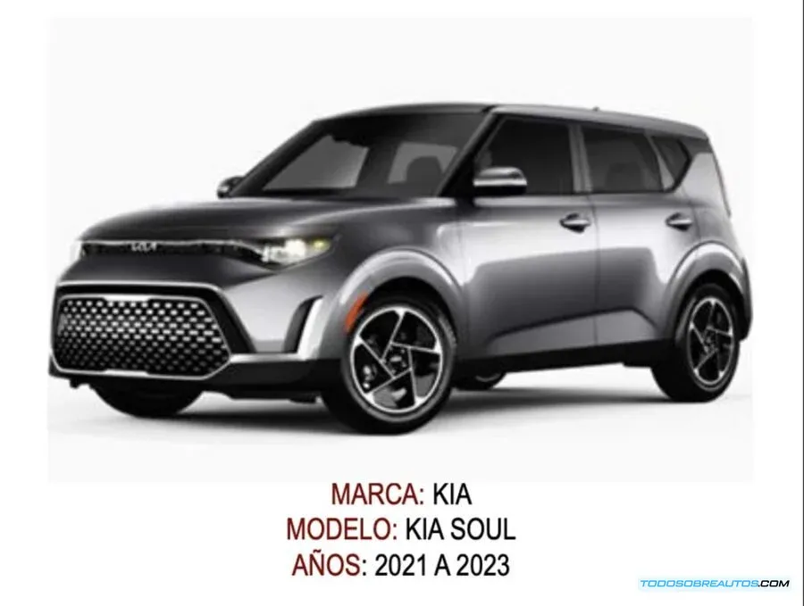 Imagen ilustrativa del Kia Soul mostrando el área del inflador de la bolsa de aire.