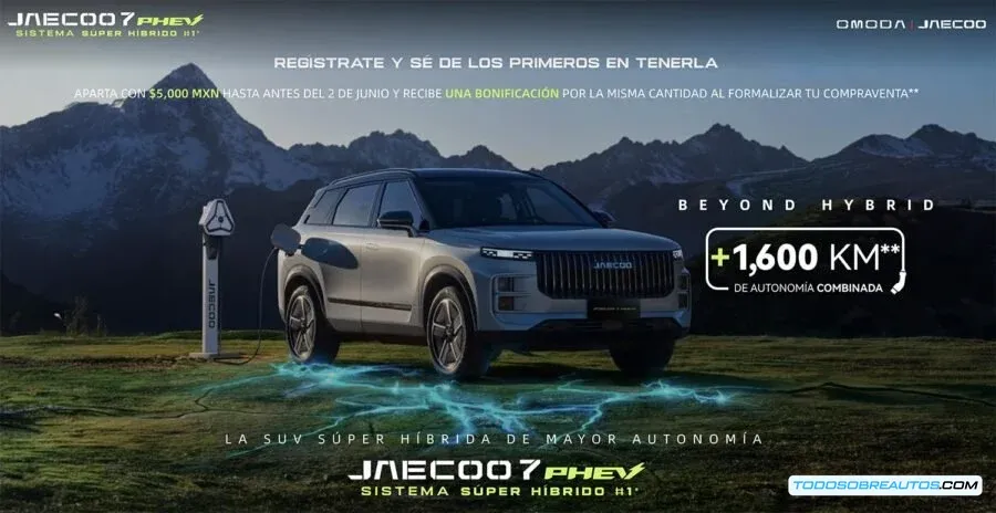 Imagen de la preventa Jaecoo 7 PHEV 2026 en México