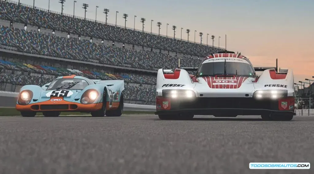 Imagen comparativa del Porsche 917 y el Porsche 963.
