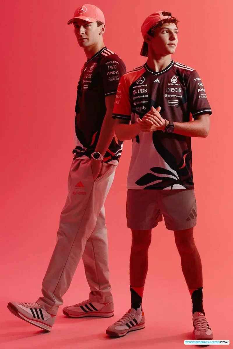 Imagen que muestra la colaboración entre Adidas y Mercedes F1.