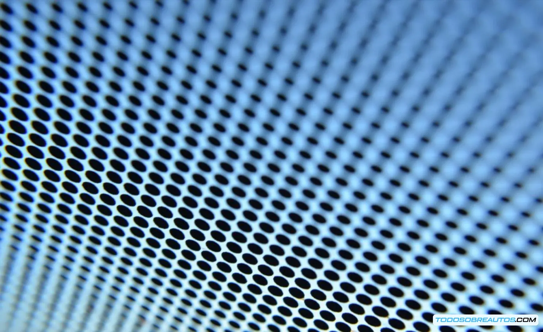 Close-up de la franja negra de puntos en un parabrisas.
