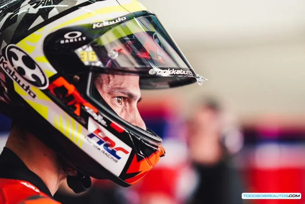 Joan Mir durante las pruebas en Jerez con el nuevo motor Honda.