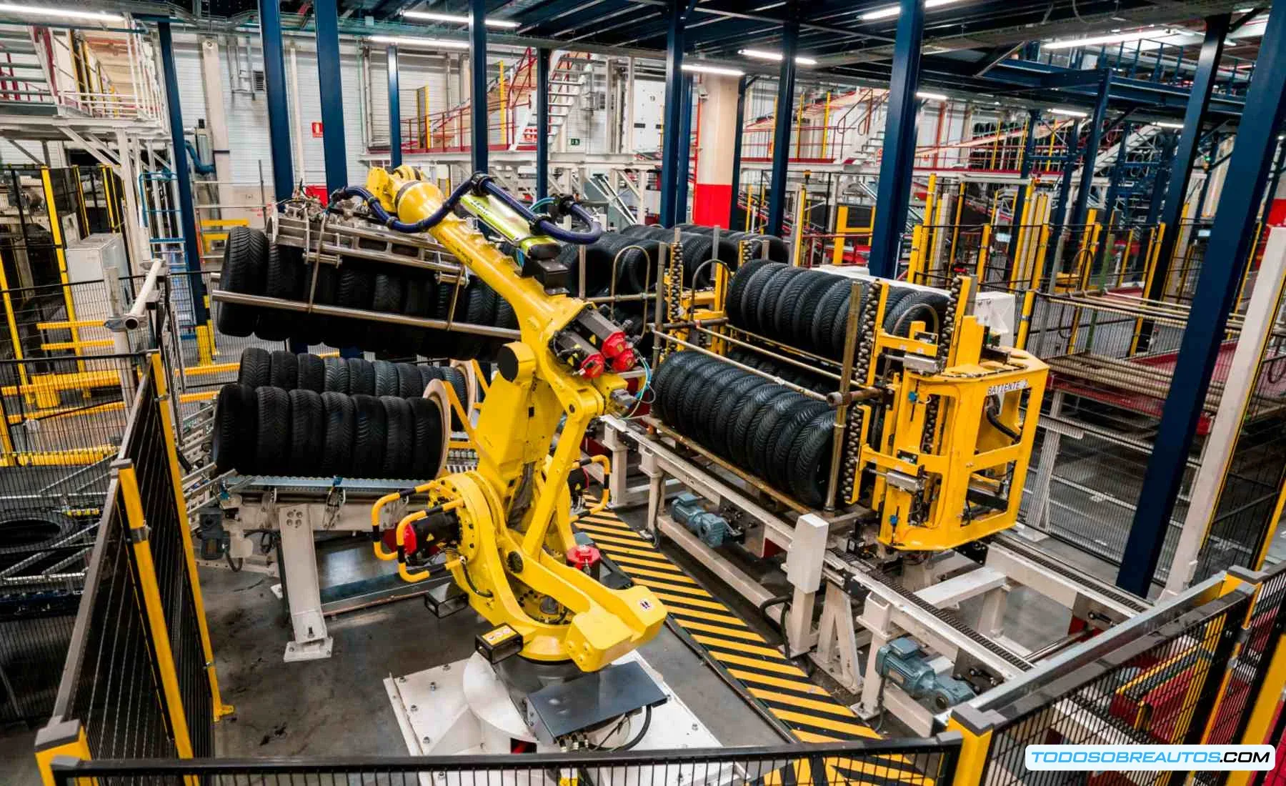Imagen de un robot colaborativo en la fábrica Michelin de Valladolid.