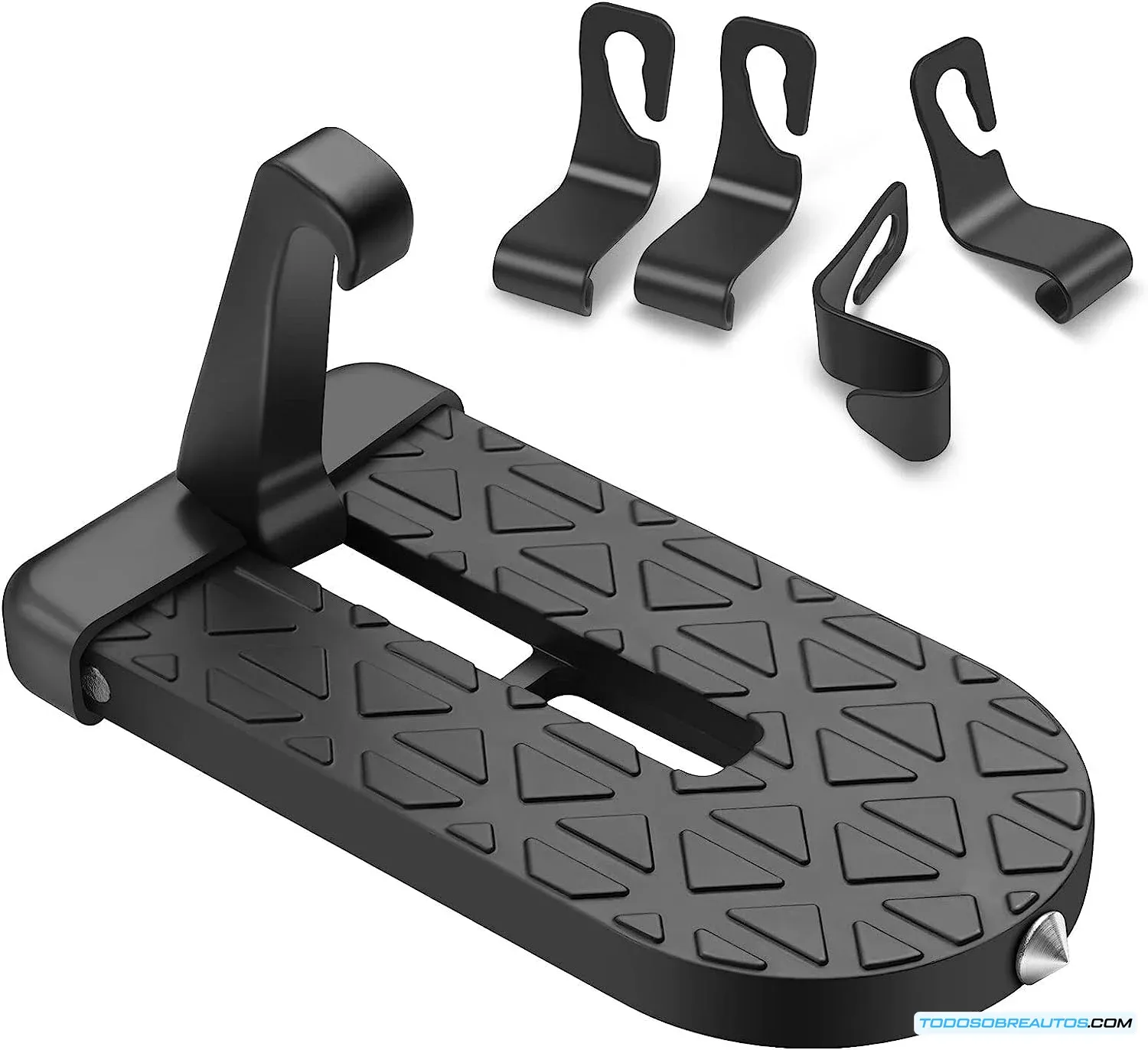 Variedad de peldaños plegables para puertas de coche, mostrando diferentes diseños y materiales.