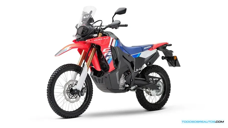 Detalle del motor o de la transmisión de la Honda CRF300 Rally 2025.