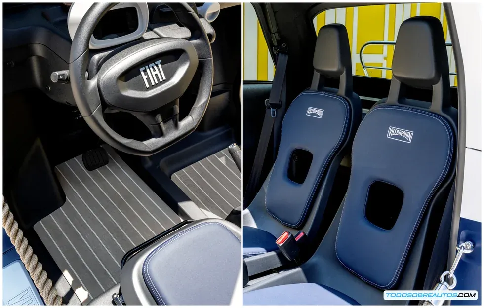 Detalles del diseño del Fiat Topolino Vilebrequin.