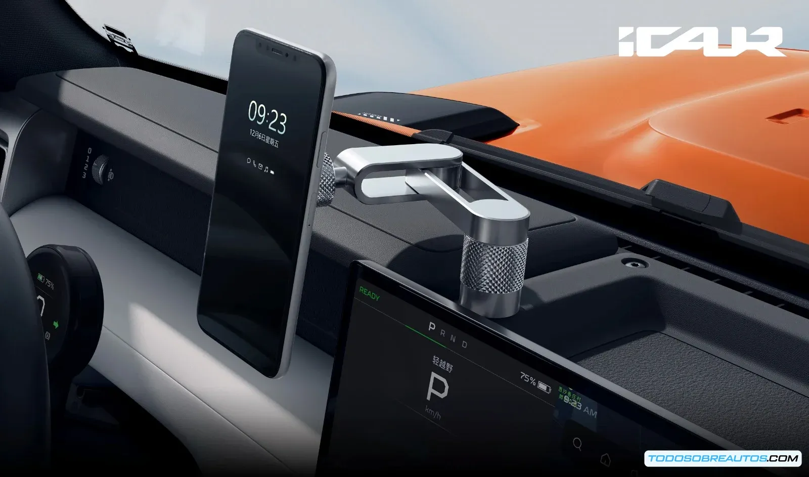Detalle del diseño exterior del iCAR V23.
