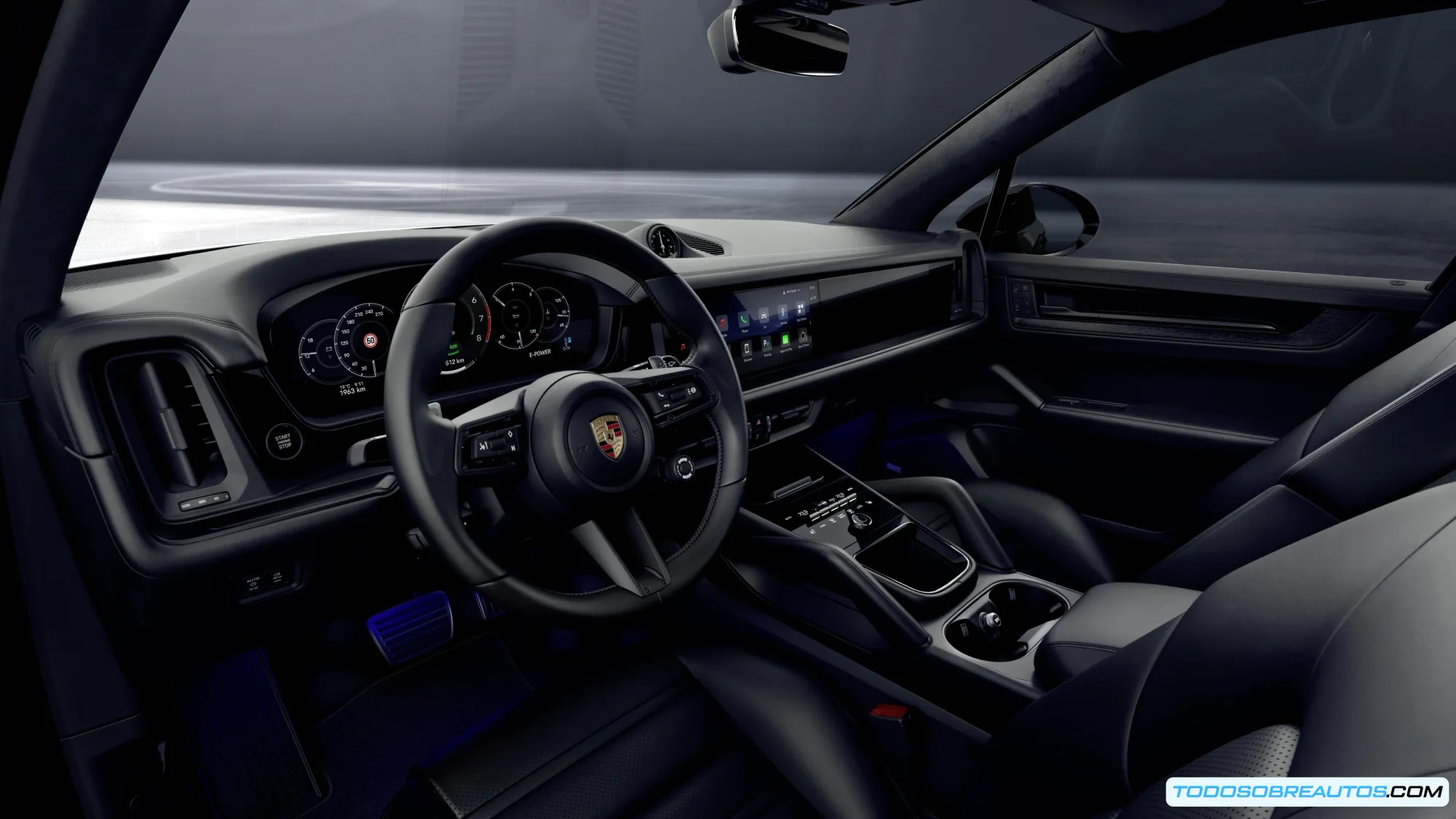 Detalle del Porsche Cayenne Black Edition, mostrando sus características exteriores.