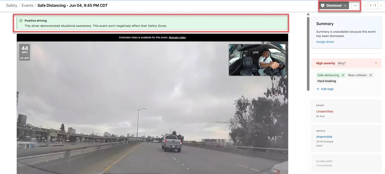 Motive Positive Driving mantiene un control seguro para el conductor