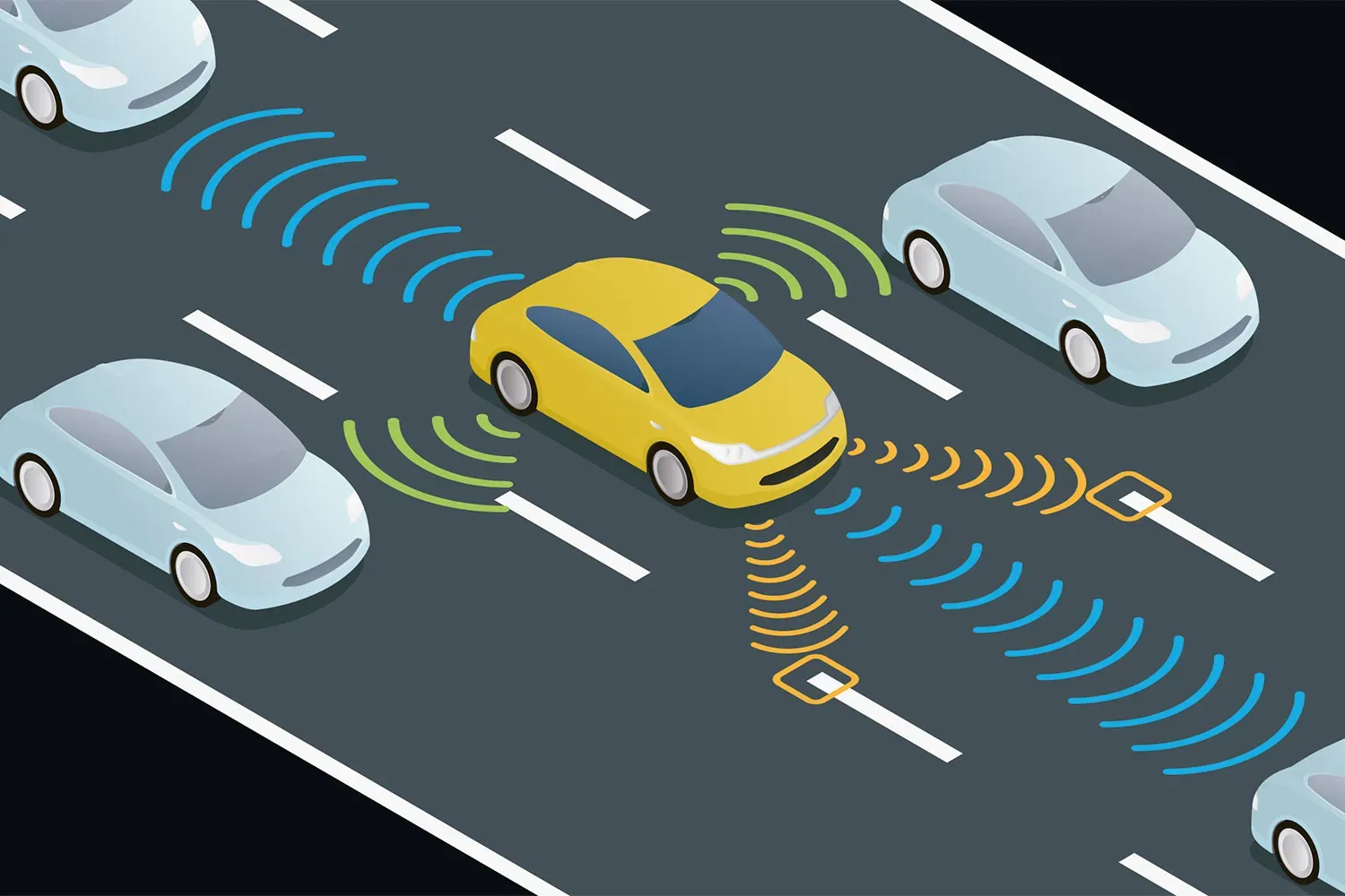 Imagen Muestra Una Condución Segura Gracias A (ADAS)