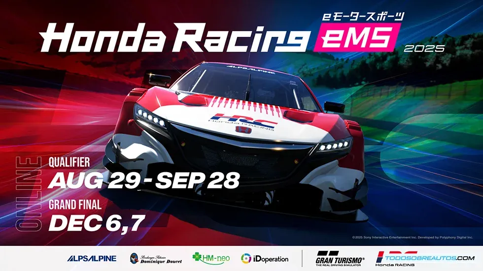 Captura de pantalla del juego Gran Turismo 7 mostrando la carrera del Honda Racing eMS 2025.