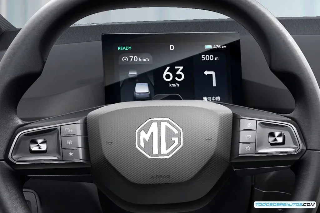 Interior del MG4 X POWER, destacando el cluster digital y diseño minimalista.