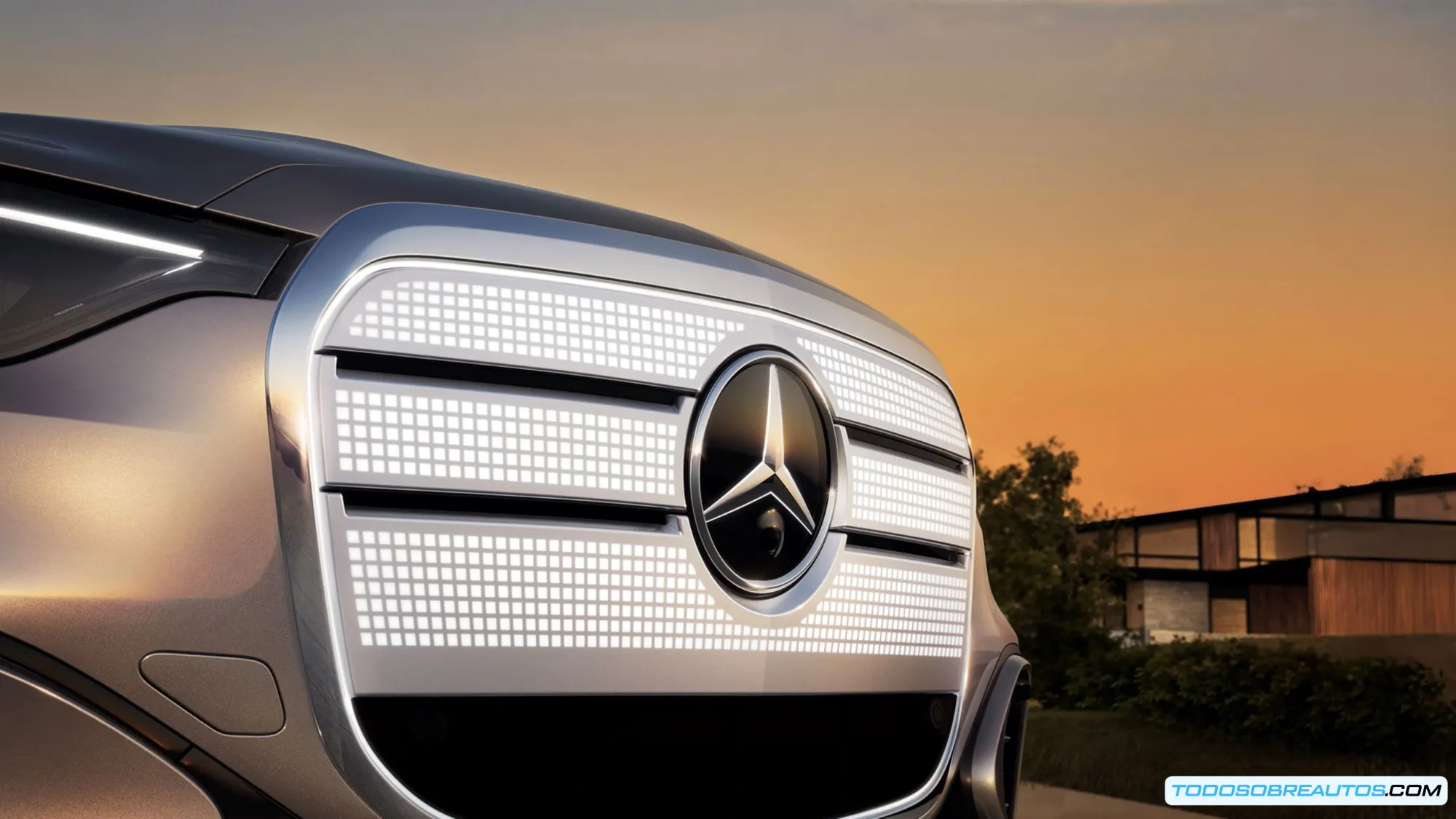 Detalle de la parrilla delantera del Mercedes GLC Eléctrico