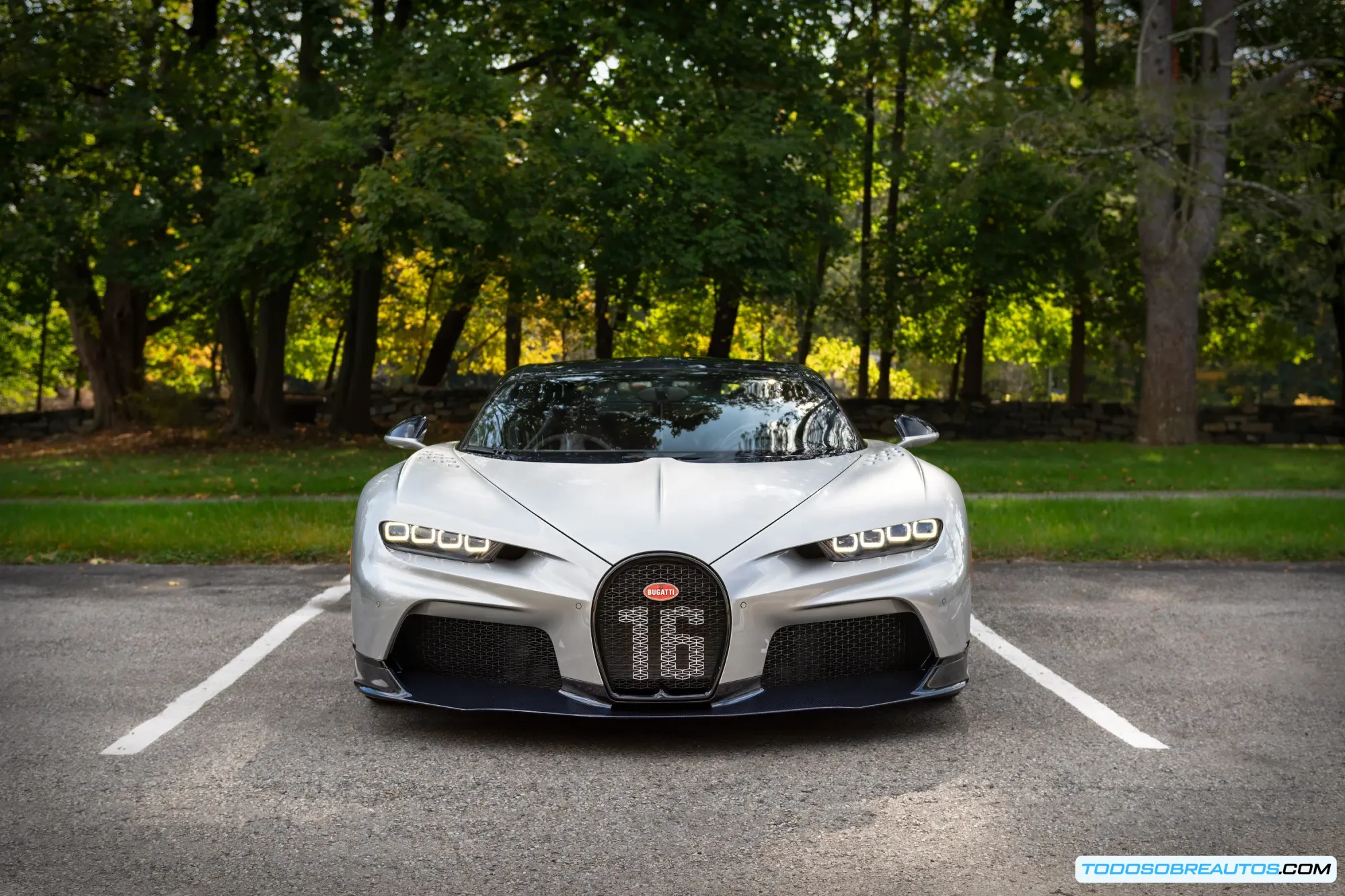 Imagen del Bugatti Chiron, resaltando su motor y diseño.