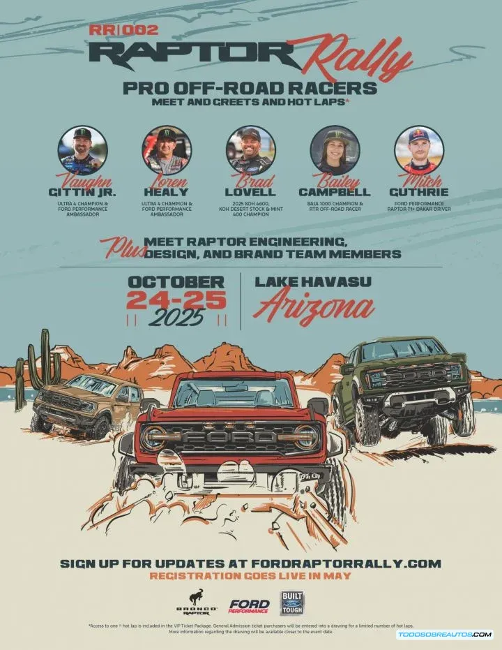 Grupo de personas en el Ford Raptor Rally 2025