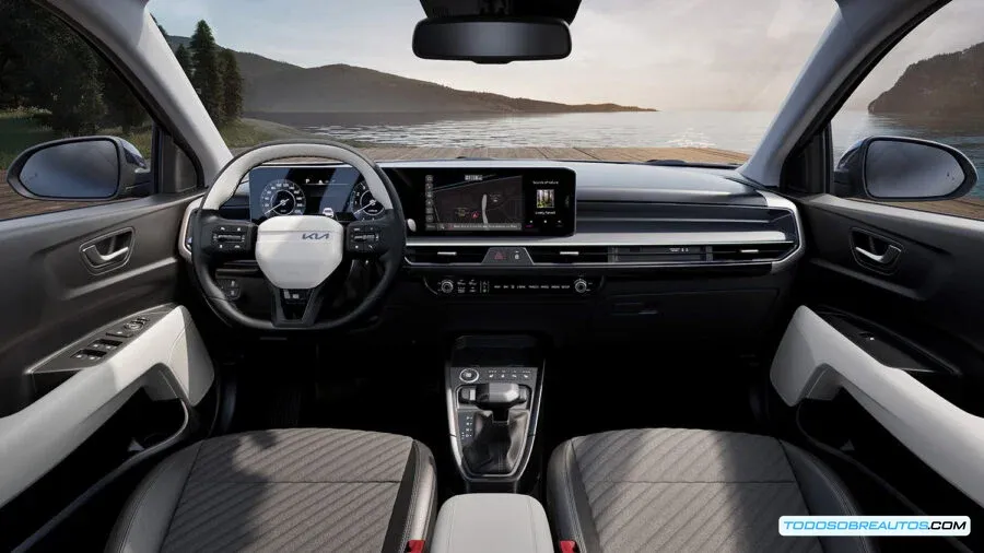 Kia Stonic 2026: Interior del vehículo, mostrando el tablero y la ergonomía.