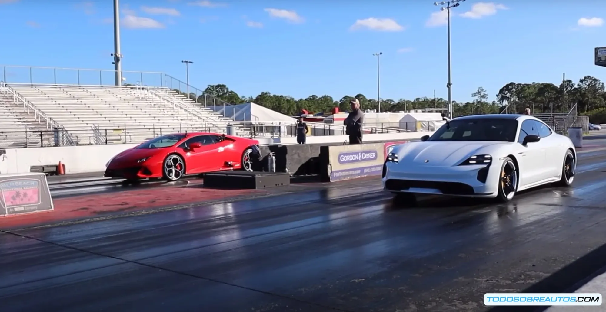 Porsche Taycan Turbo GT contra Lamborghini Huracan Evo en una carrera de aceleración