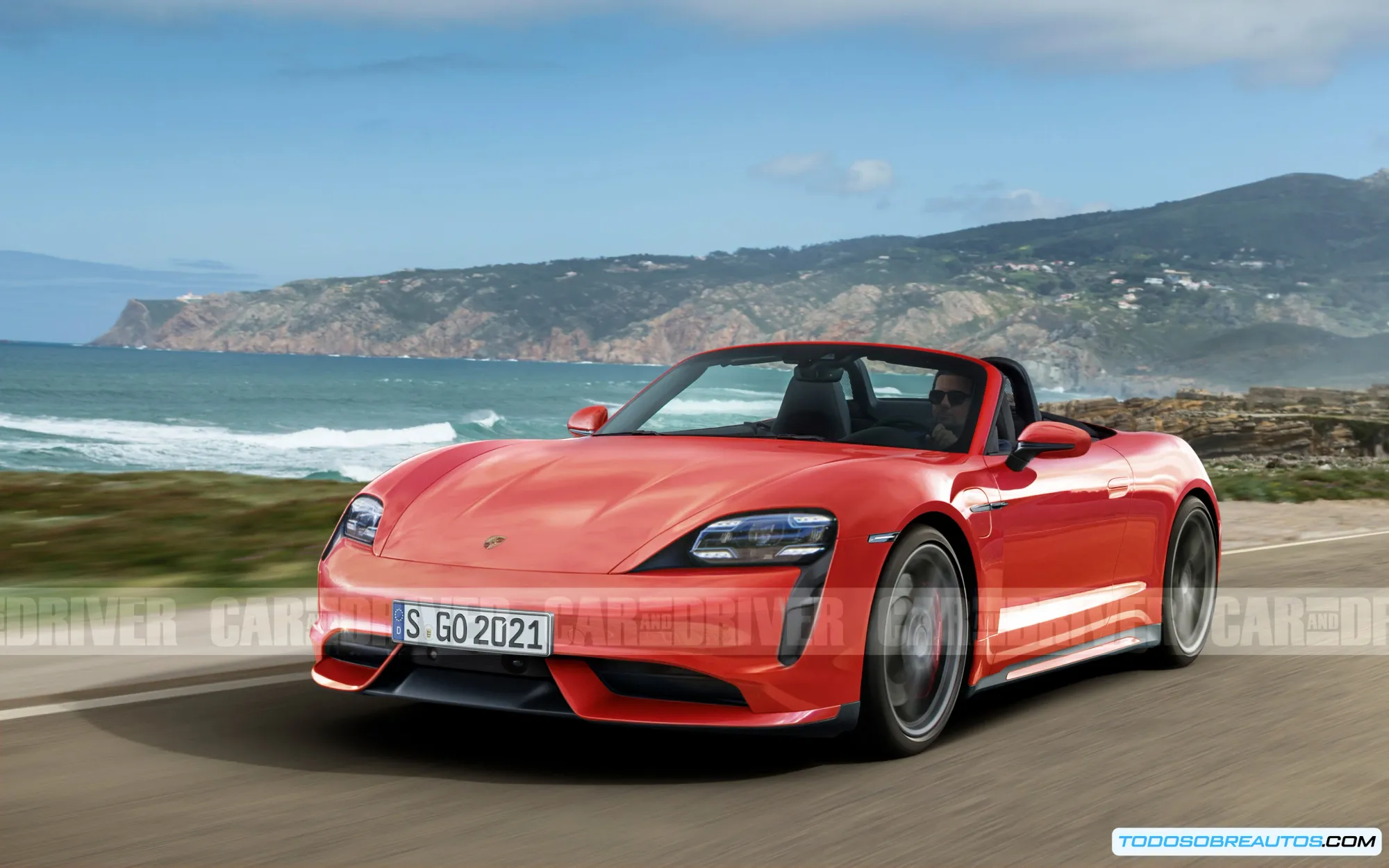 Porsche 718 Boxster eléctrico, vista lateral.