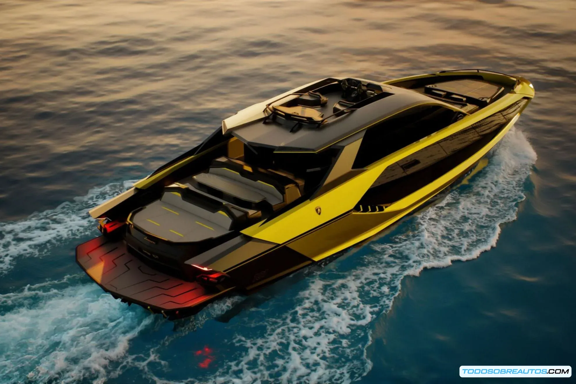 Interior del Tecnomar for Lamborghini 101FT Superyate, posiblemente el puesto de mando o los motores