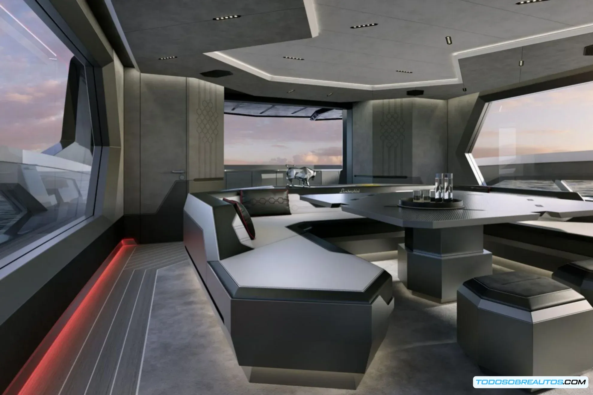 Vista frontal del Tecnomar for Lamborghini 101FT Superyate
