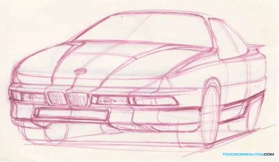 Tom Matano trabajando en un diseño automotriz, reflejando su pasión.