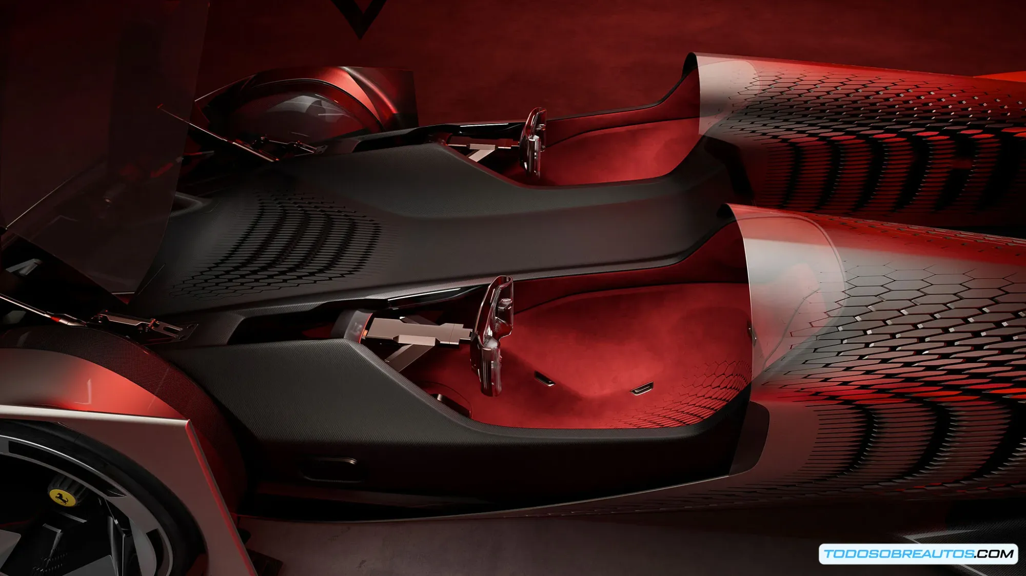 Diseño del Ferrari F76 con lineas aerodinámicas y futuristas