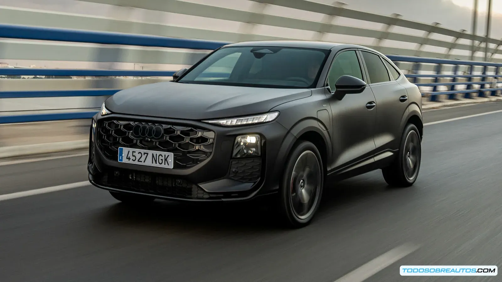 Detalle de la madera interior del Audi Q3 Sportback e-Hybrid 2025