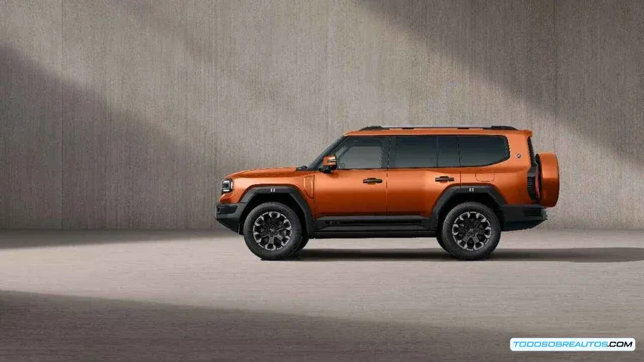 Detalle de la suspensión o el chasis del Jetour G700