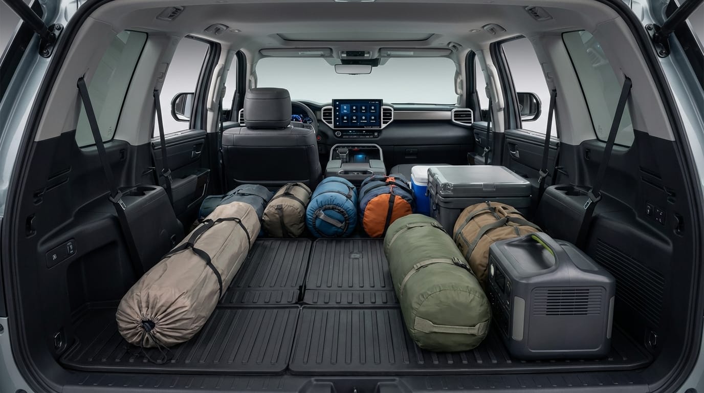 Interior de Toyota Sequoia TRD Pro 2024 - Espacio de carga con asientos plegados