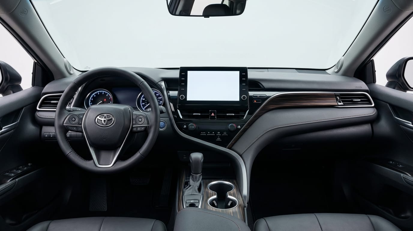 Interior y pantalla del Toyota Camry - Tecnología y confort
