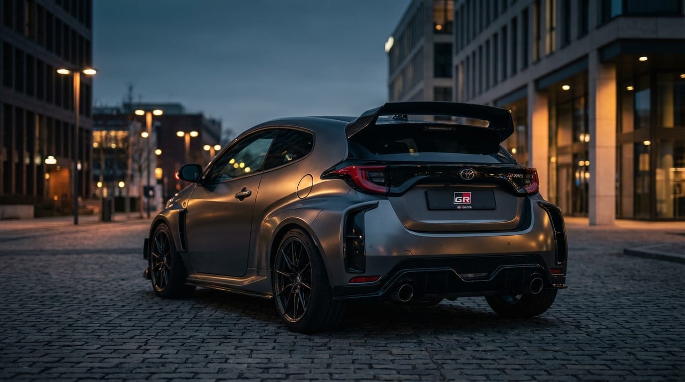 Toyota GR Yaris 2025 - Vista trasera con kit aerodinámico y alerón