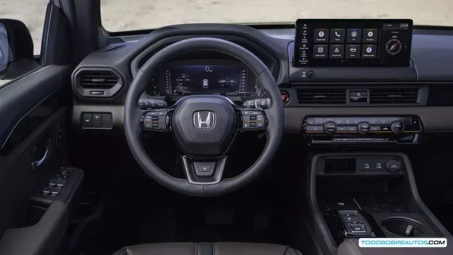 Detalle del nuevo diseño frontal del Honda Pilot 2026