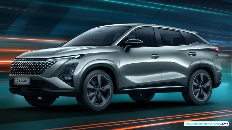 Detalle del sistema de infoentretenimiento de la Chirey Himla mostrando la pantalla táctil de 12.3 pulgadas con Apple CarPlay activo y los controles de climatización.