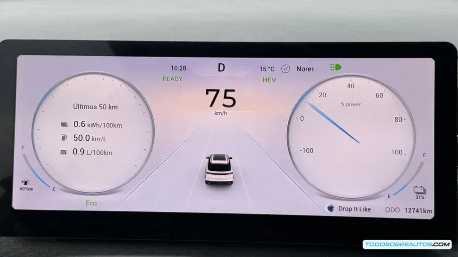 Jaecoo 7 SHS en carretera durante reto CDMX-San Antonio - medición de consumo eficiente