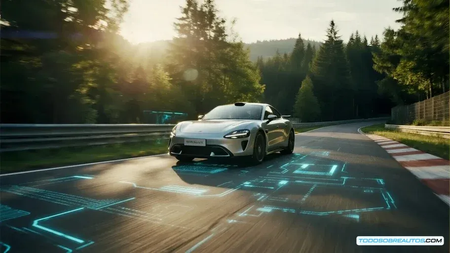 Representación del funcionamiento del sistema de alerta de velocidad relativa del Xiaomi SU7.