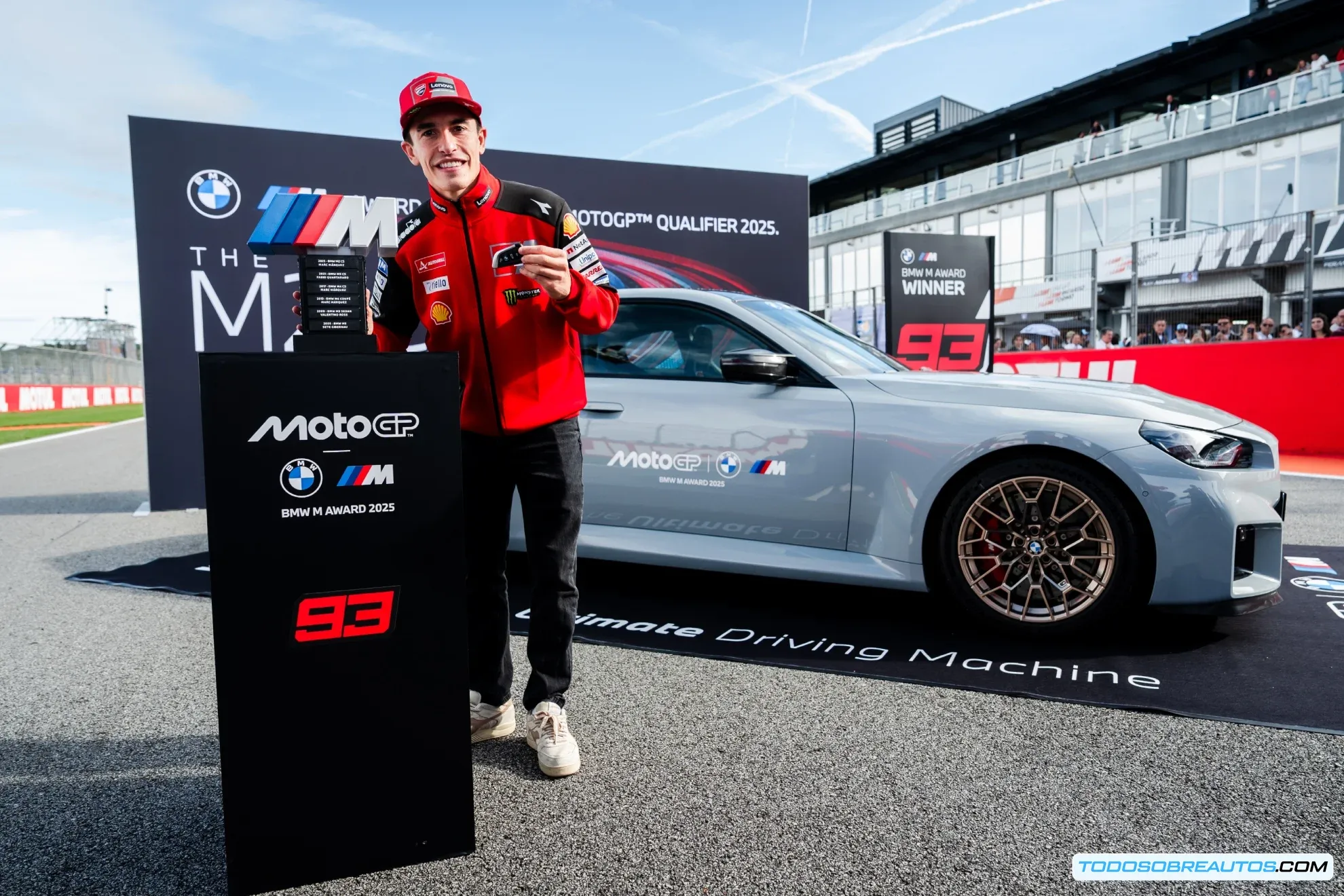 Primer plano del BMW M2 CS ganado por Marc Márquez