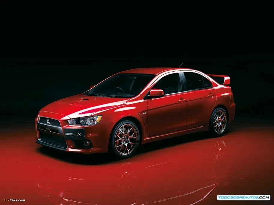 Mitsubishi Lancer Evolution clásico en una prueba de rally.