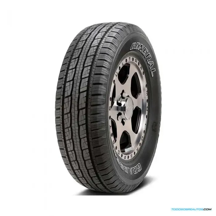 Imagen de un neumático General Tire Grabber HTS 60, destacando la marca y el modelo afectado.