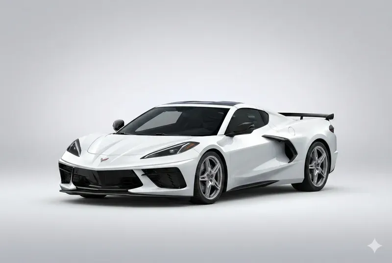 Chevrolet Corvette Stingray 2025 superdeportivo color blanco vista lateral