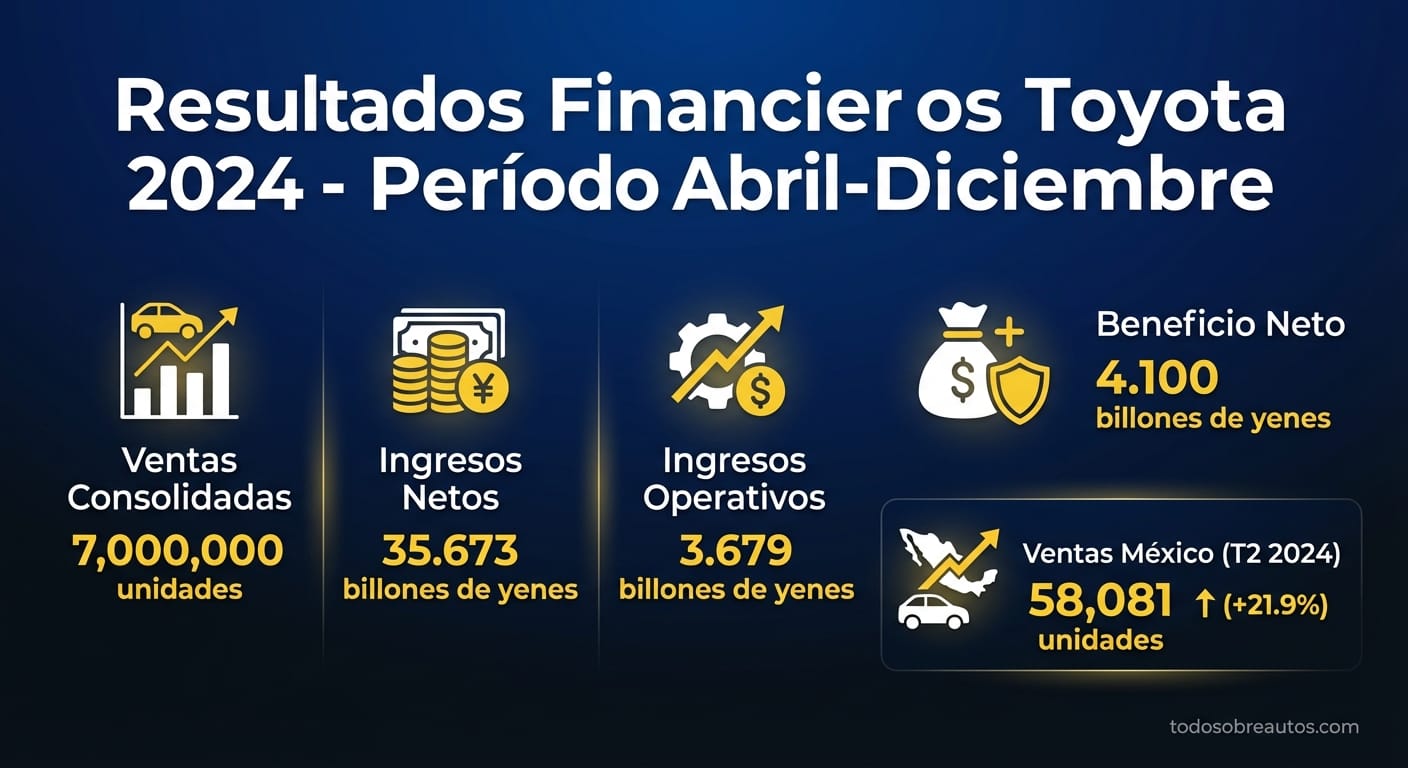 Infografía de resultados financieros de Toyota 2024