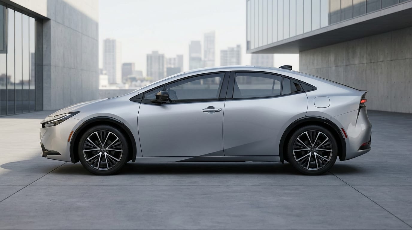 Toyota Prius 2025 - Perfil lateral mostrando su diseño aerodinámico