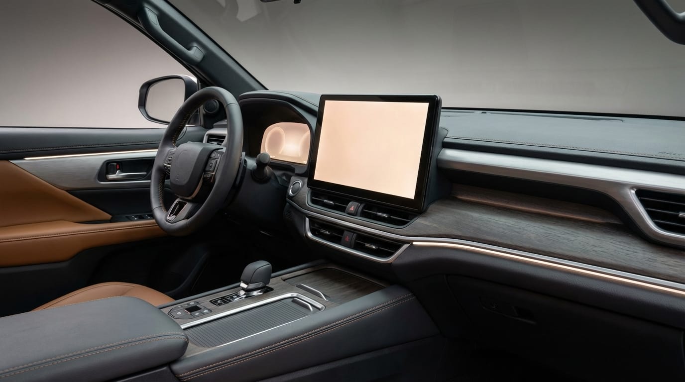 Toyota Hilux 2026 - Interior moderno con panel de instrumentos y sistema de infoentretenimiento