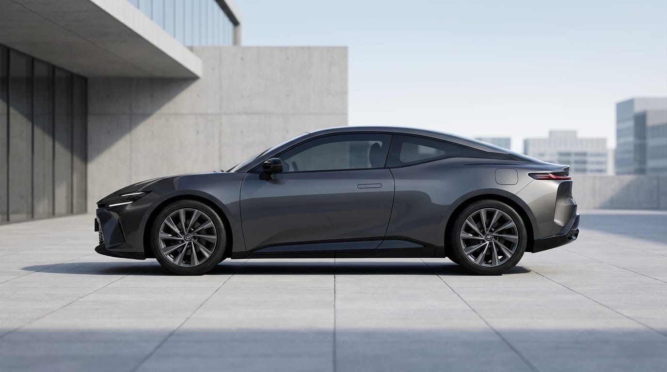 Toyota Coupé Eléctrico 2025 - Perfil lateral destacando su silueta deportiva
