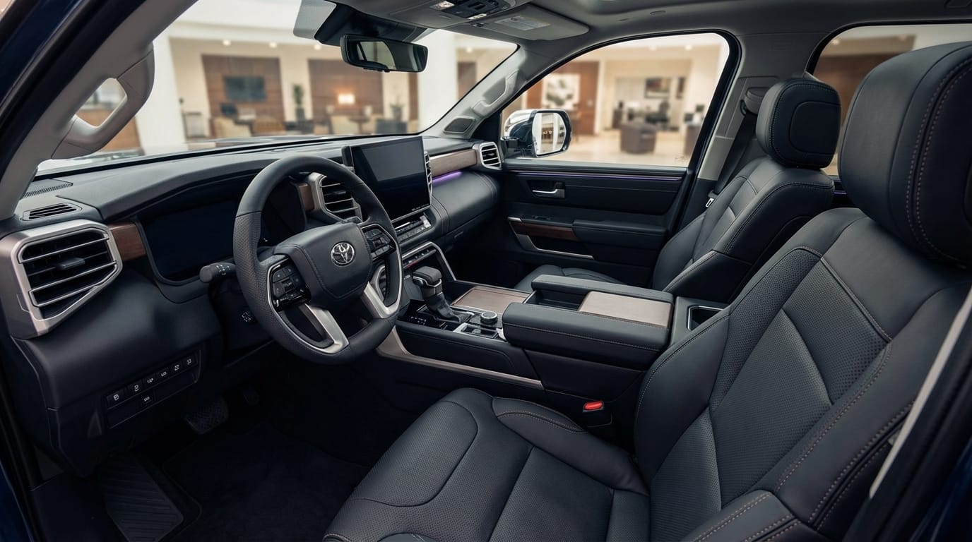 Toyota Sequoia 2025 - Interior premium con pantalla táctil y asientos de cuero