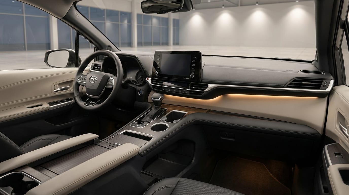 Toyota Sienna 2021 - Interior moderno con sistema de infoentretenimiento