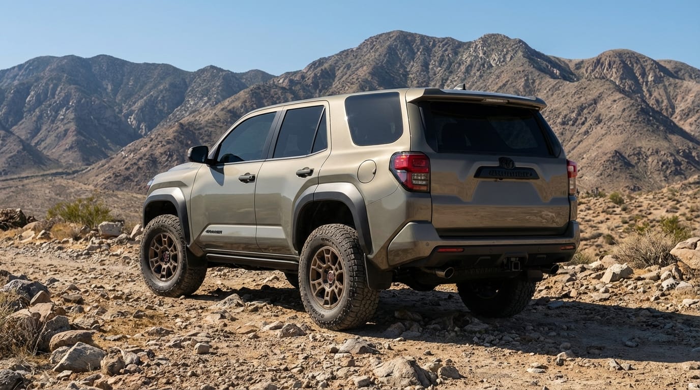 Toyota 4Runner 2025 en terreno rocoso - SUV preparado para aventura con tracción Part-Time 4x4