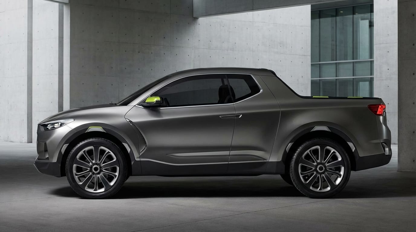 Nueva Pickup Mediana Hyundai - Vista lateral mostrando su diseño moderno